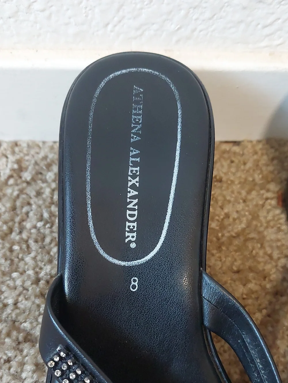 Athena Alexander Size 8 Black Wedged Sandles.